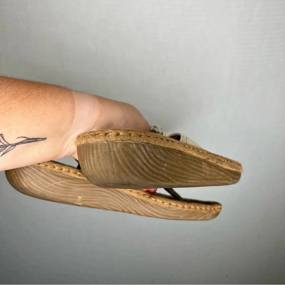 Cobbie Cuddlers |‎ Floral Thong Flip Flops 9W Tan Heeled - Picture 6 of 6